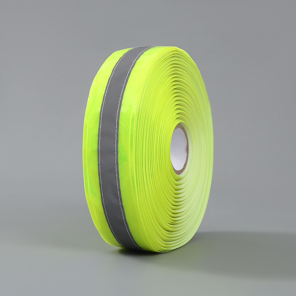 厂家直供荧光绿警示织带交通出行反光背心制作材料涤纶织带批发详情2