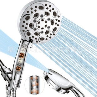 亚马逊跨境除氯增压净水喷枪10功能花洒背部喷水调节淋浴手持花洒详情11