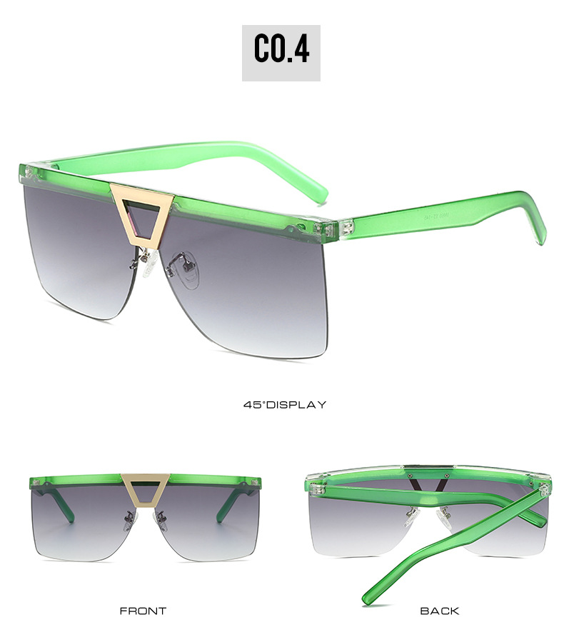 2023跨境新款太阳镜 个性半框百搭精致眼镜男 网红同款大框墨镜女详情10