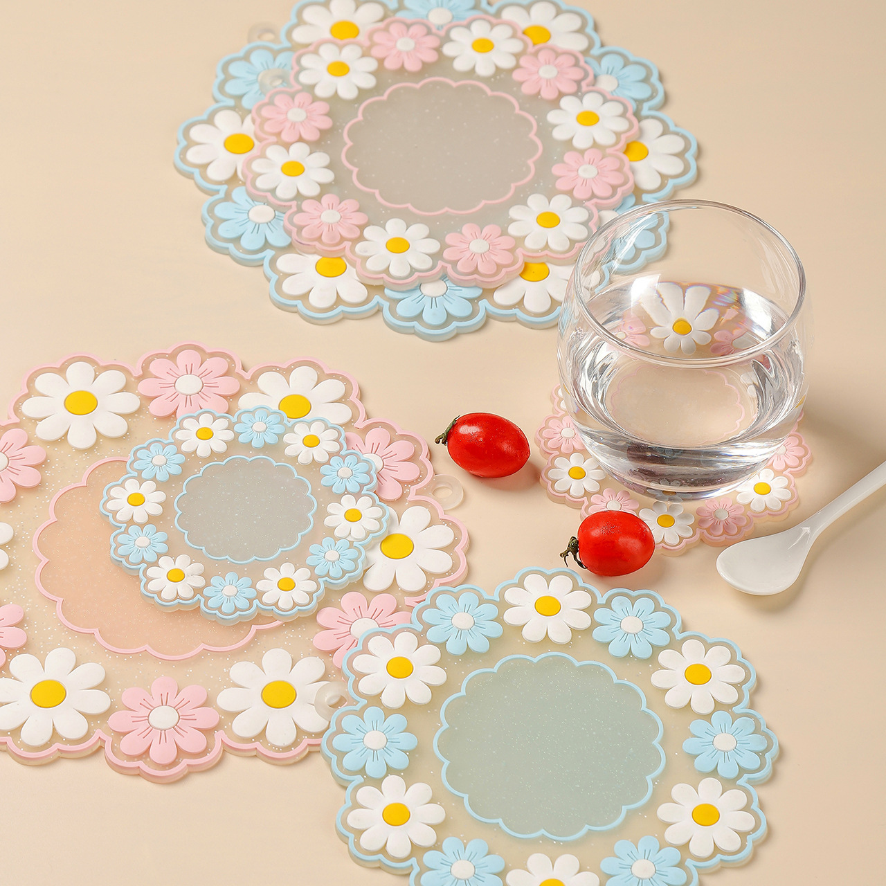 Creative household silicone heat insulation pads, pvc flower table MATS, high-temperature resistant and anti-slip pot MATS, bowl MATS and cup MATS in stock pic 11