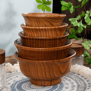 Love wood bowls, original wood plates, solid wood plates, tableware, salad bowls, wooden fruit plates, dried fruit and coarse grain shallow-mouthed bowls pic 14