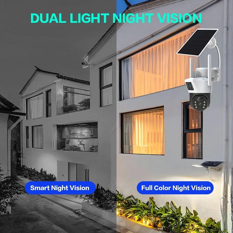 V380 solarcctv camera for home mobile phone remote dual-lens outdoor 4g solar monitoring pic 15