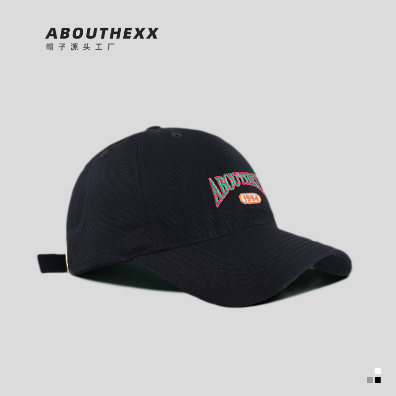 Nueva versión coreana bordado de letras softtop simple gorra de béisbol de cabeza grande para mujeres casual versátil Ins duck tong cap para hombres maré pic 17