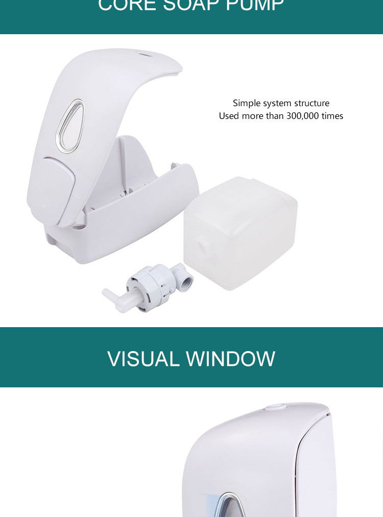 1000ML white ABS plastic soap dispenser for foreign trade, wall-mounted press foam soap dispenser, foam dispenser pic 37