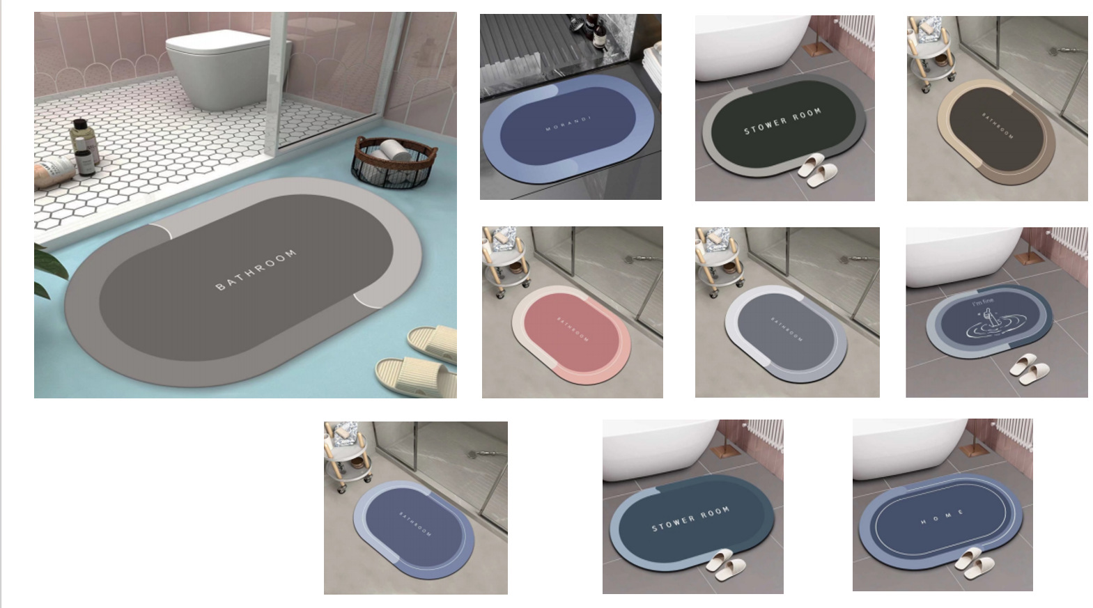 硅藻泥卫生间门口浴室防滑脚垫家用卫浴卧室吸水速干耐磨脚垫详情3