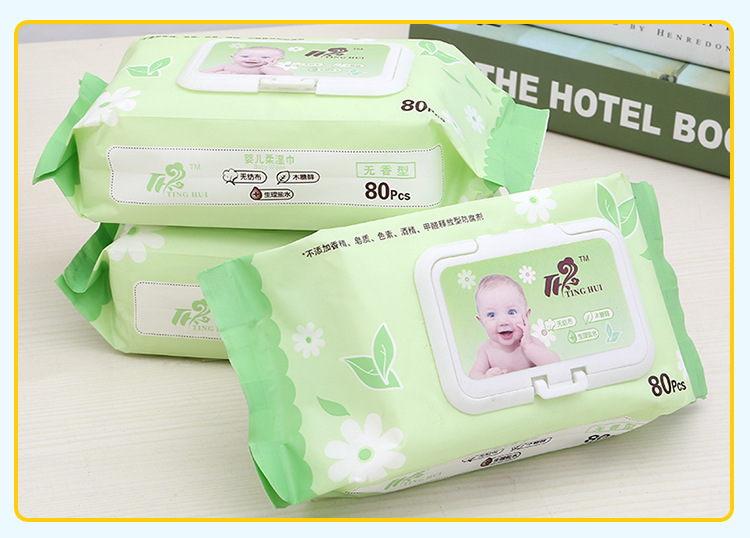 [小额定制]宝宝湿巾 婴儿柔润洁肤湿巾 带盖80抽加厚柔润详情11