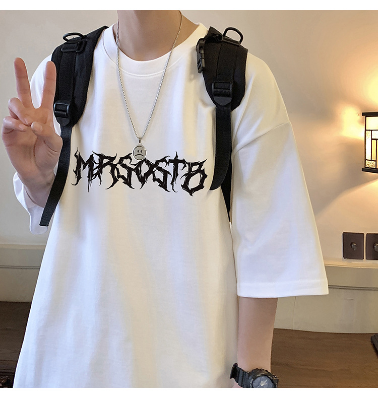 Camiseta de manga corta americana de algodón pesado hombre 2024 nuevo verano hombre retro country trend oversize pic 3