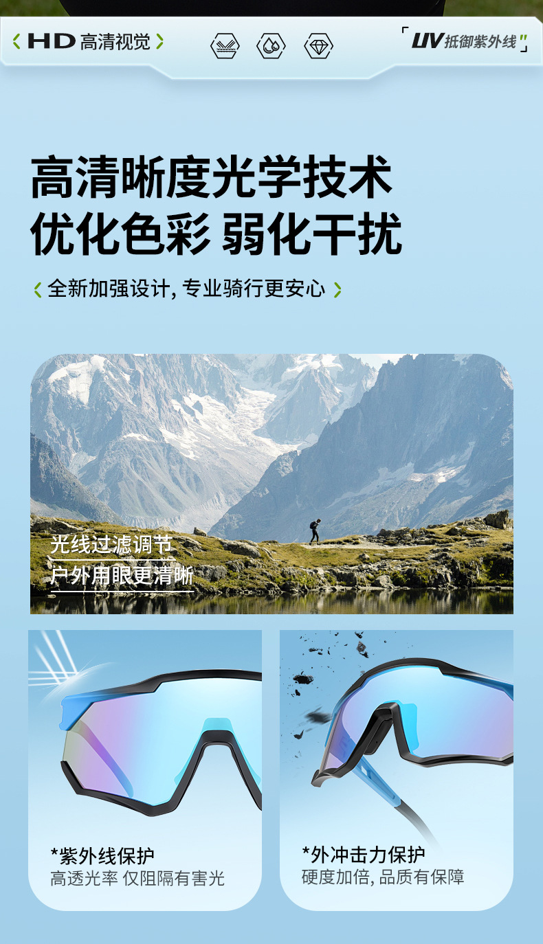 新款PC骑行太阳镜跨境专供运动款墨镜女高级感驾驶遮阳眼镜男批发详情2