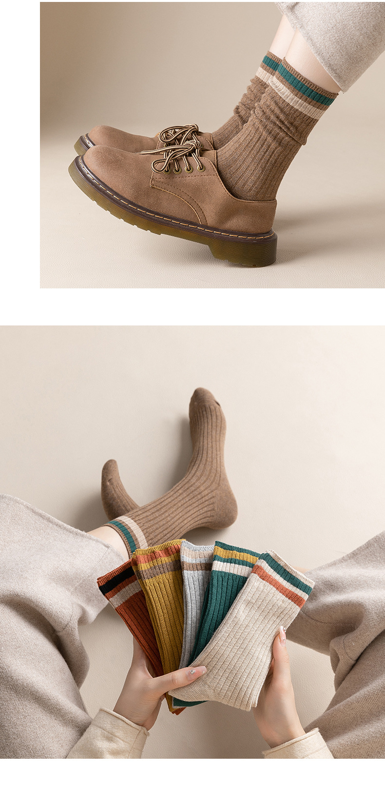 袜子女秋冬中筒袜棉100％保暖女款棉冬天女士长袜冬季堆堆袜详情12