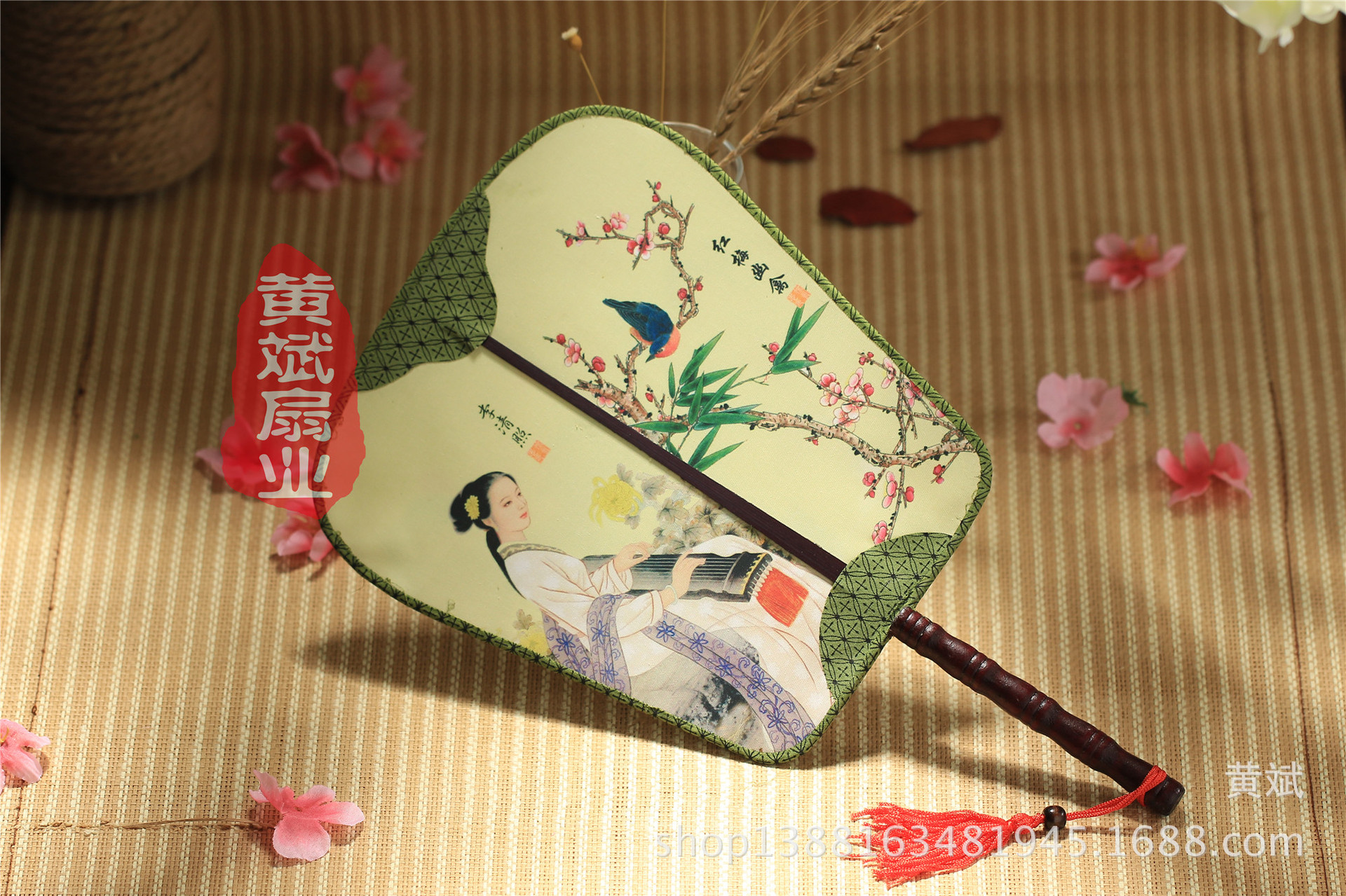 古典宫扇*古典舞蹈扇子*高级双面真丝宫扇*红楼梦*团扇*工艺扇详情13