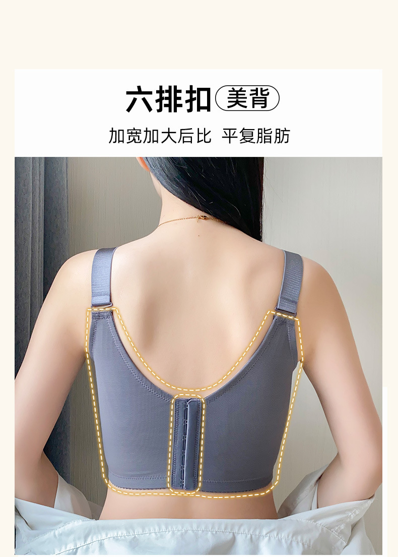 大码超薄大胸显小内衣无钢圈全罩杯纯棉透气无骨侧收舒适文胸女详情20