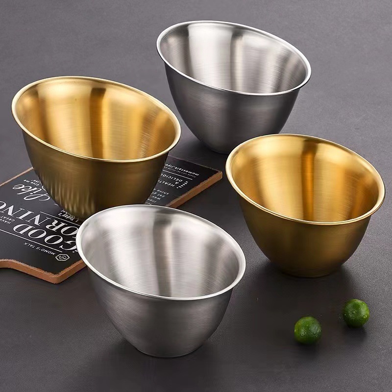 商用不锈钢斜口碗带盖球形火锅自助餐调料碗KTV果皮碗小料碗生菜详情17