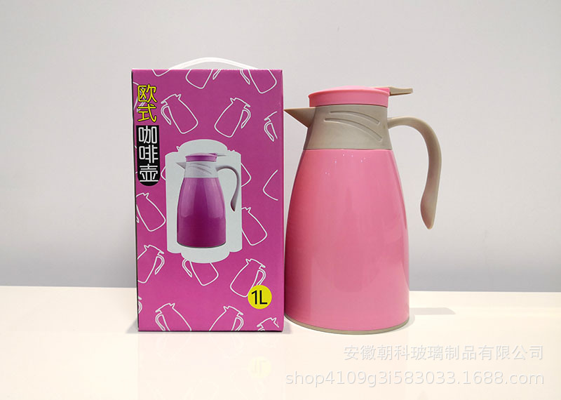 New European-style large-capacity vacuum glass inner liner insulated kettle, thermos flask, activity gift kettle, 1 liter, printed logo pic 14