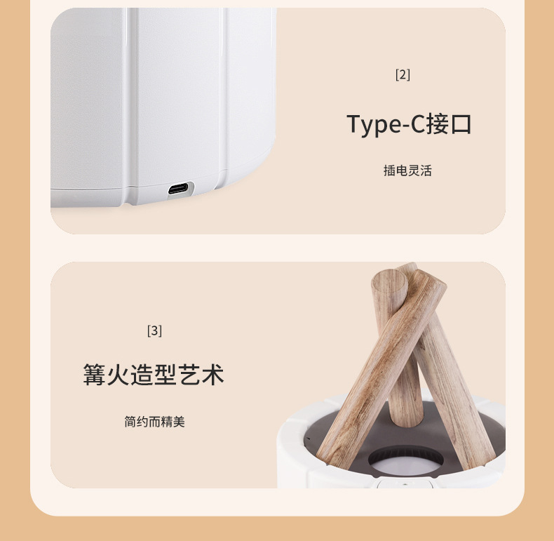 Cross-border 2024 New creative simulation flame aroma diffuser, aroma diffuser for home, office and desktop flame humidifier pic 18