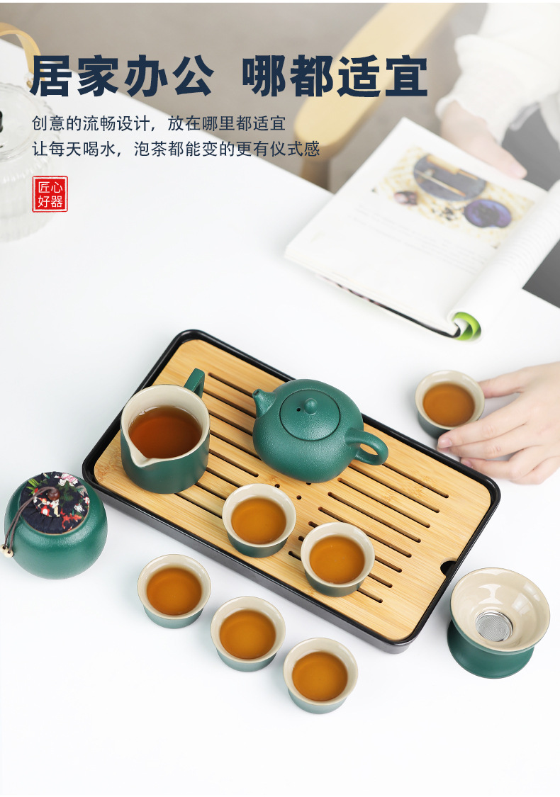 Wholesale travel tea sets, tea trays, household Gongfu tea sets, outdoor portable teapots, ceramic New Year gifts pic 6