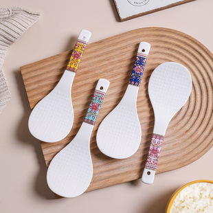 New Japanese ceramic spoons with high appearance standards, household cartoon long-handled soup spoons, tableware spoons and dessert spoons, can be printed with logos pic 5