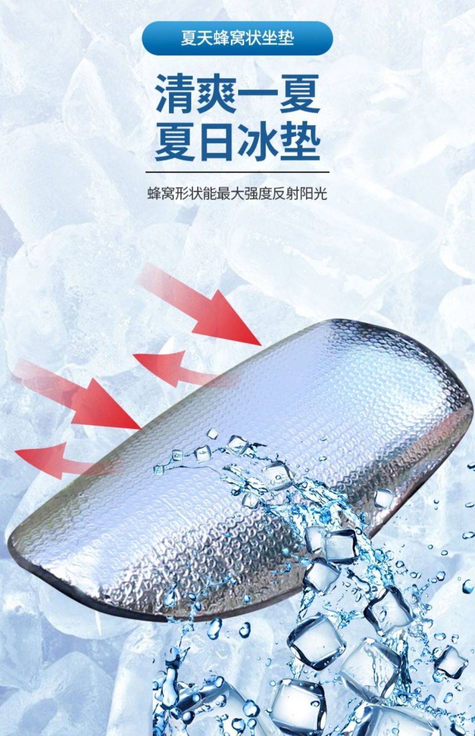 摩托车座套防晒隔热垫电动车坐垫电瓶车座垫防水反光铝箔膜隔热垫详情2
