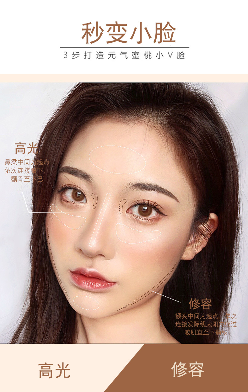 ICVC5201 Contouring Stick, dual-head, dual-purpose, high-gloss face slimming, contouring, profile powder brightening, nose shadow lifting, one-piece delivery pic 8