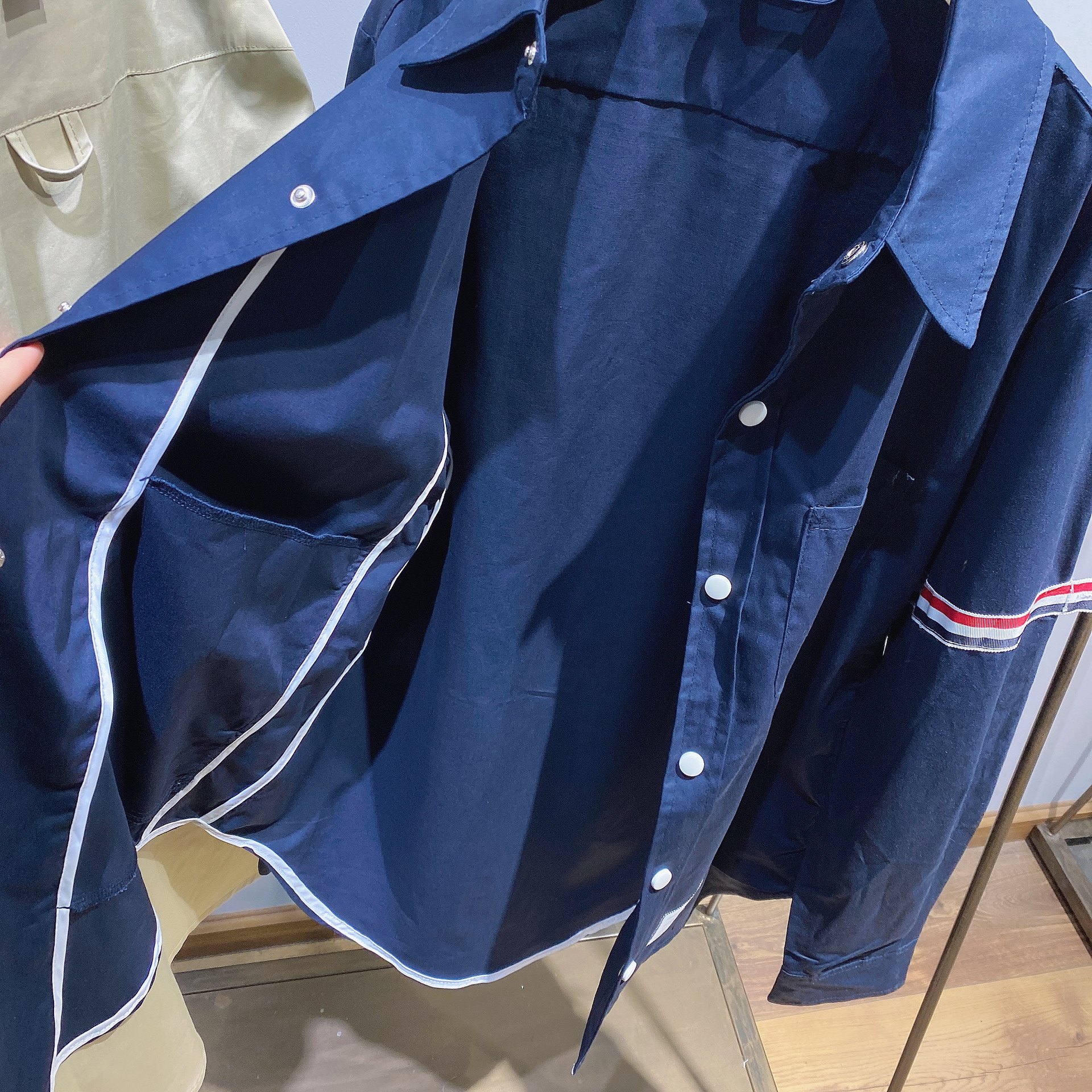 TB casual trendy brand poplin slim-fit solid white shirts for men and women, Oxford fabric shirts for women with long sleeves pic 121