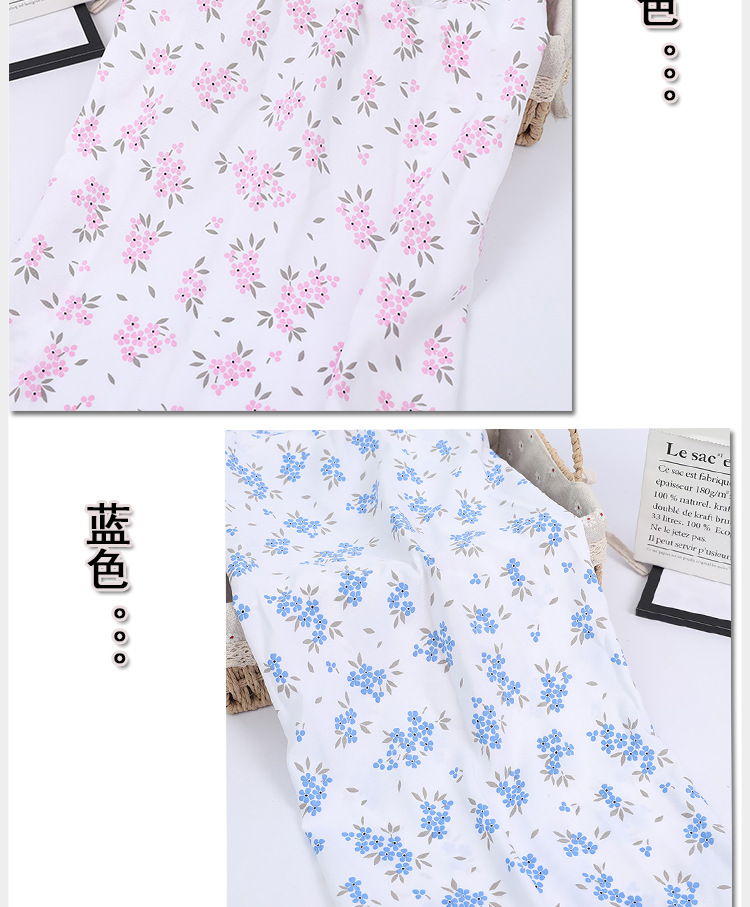 Wholesale of four-sided elastic printed fabric for clothing dresses, small floral print fabric, polyester fresh and light printed chiffon, four-sided elastic pic 10