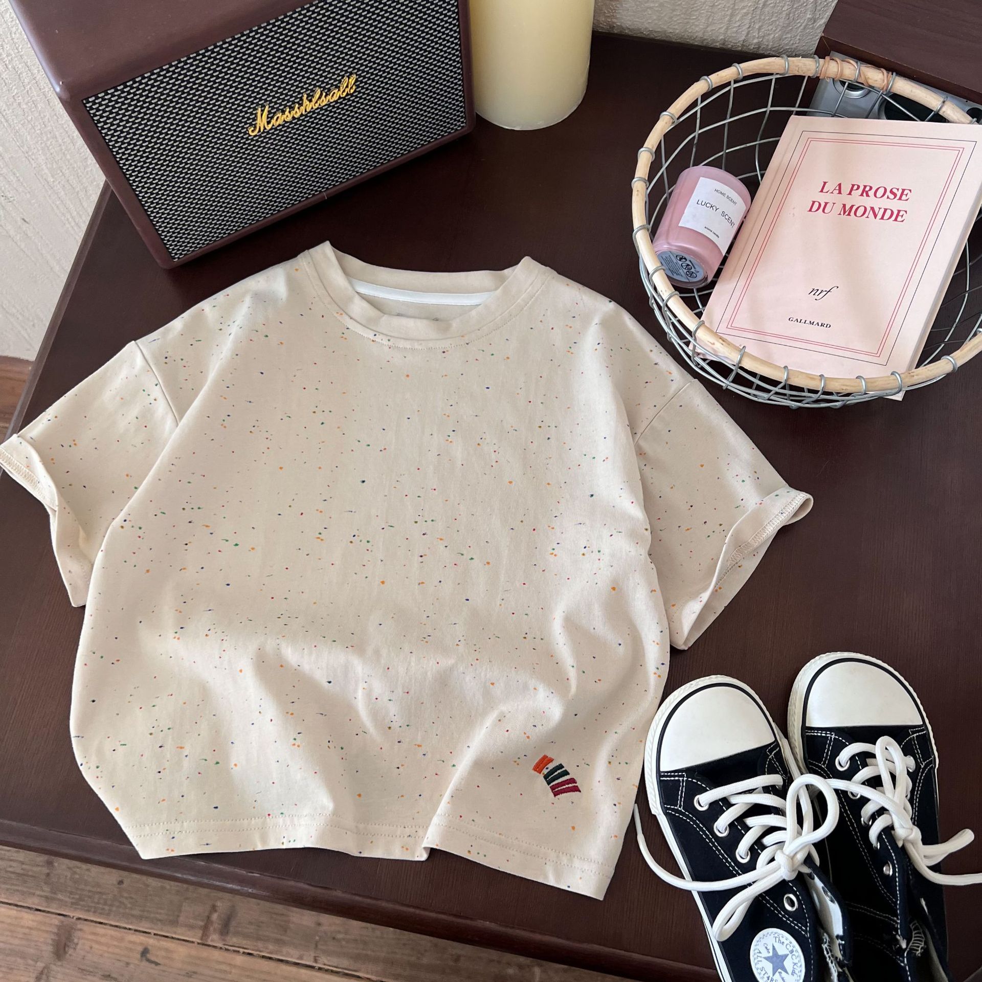 童装短袖2024夏季新款男童可爱涂鸦字母潮流T恤儿童百搭休闲短袖T详情9