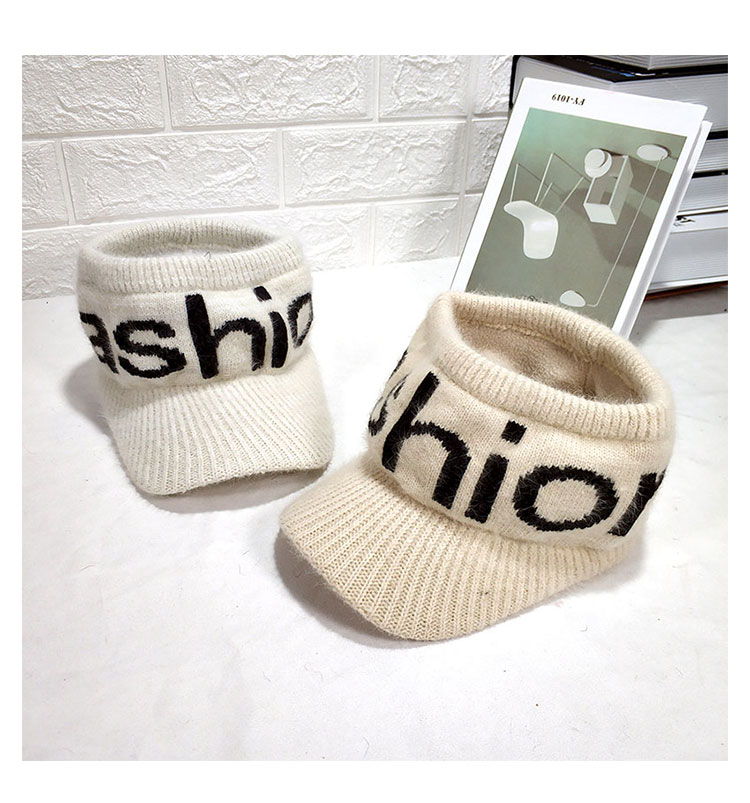 La versión coreana de punto letras empty top sombrero de pato mujer otoño invierno sombrero de moda versátil ins marca de moda sin top sombrero de hilo pic 9