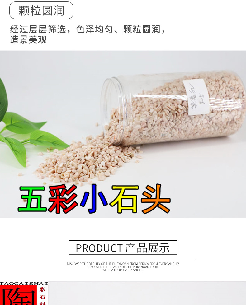 批发五彩石子染色小石头园艺七彩石鱼缸彩色鹅卵石鱼缸造景五彩石详情5