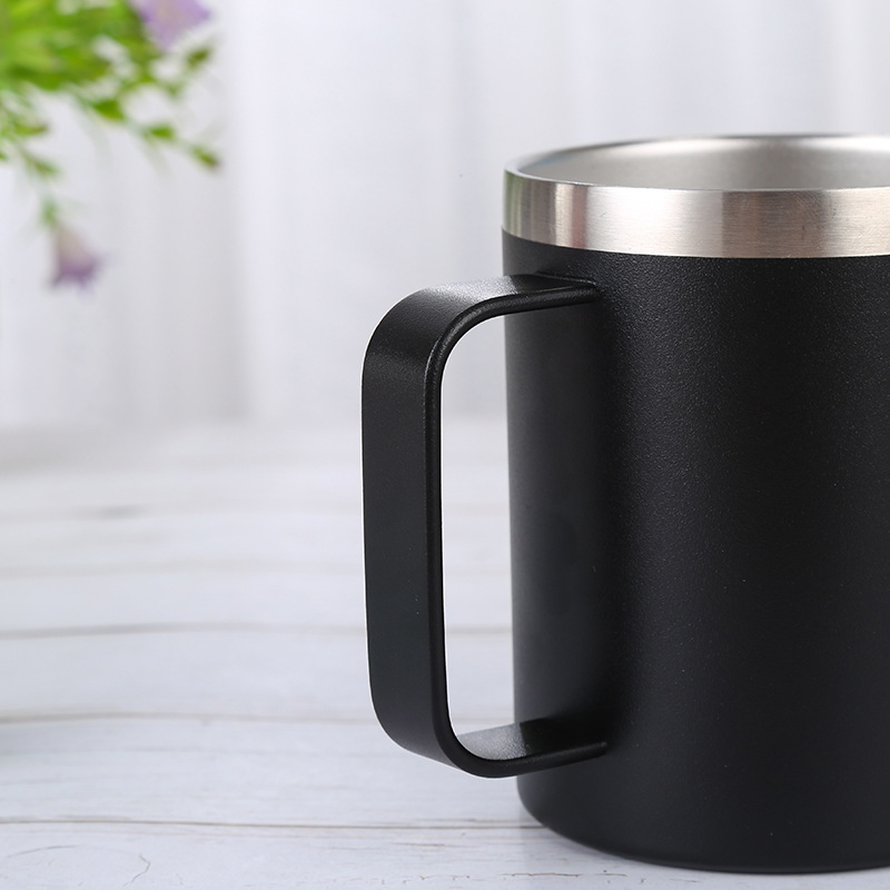Simple 304 stainless steel insulated cup with handle, office water cup, fruit-colored straight car cup, customizable as a gift pic 14