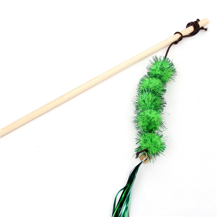 木杆逗猫杆 现货批发逗猫棒 金葱毛球玩具 宠物用品雨丝猫猫用品详情24