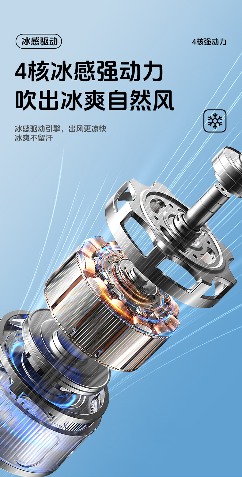 2025新款大风力USB充电折叠桌面风扇 迷你便携式户外手持电风扇 静音节能省电风扇详情20