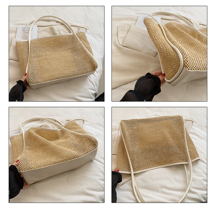 今年流行大容量草编包包女2023新款时尚通勤单肩包夏天编织水桶包详情15