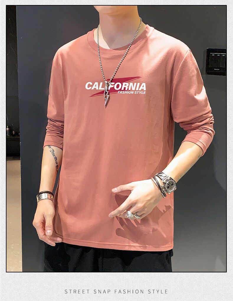 男士长袖T恤2022夏季潮牌ins潮流潮上衣打底衫棉大码男士t恤短袖详情99