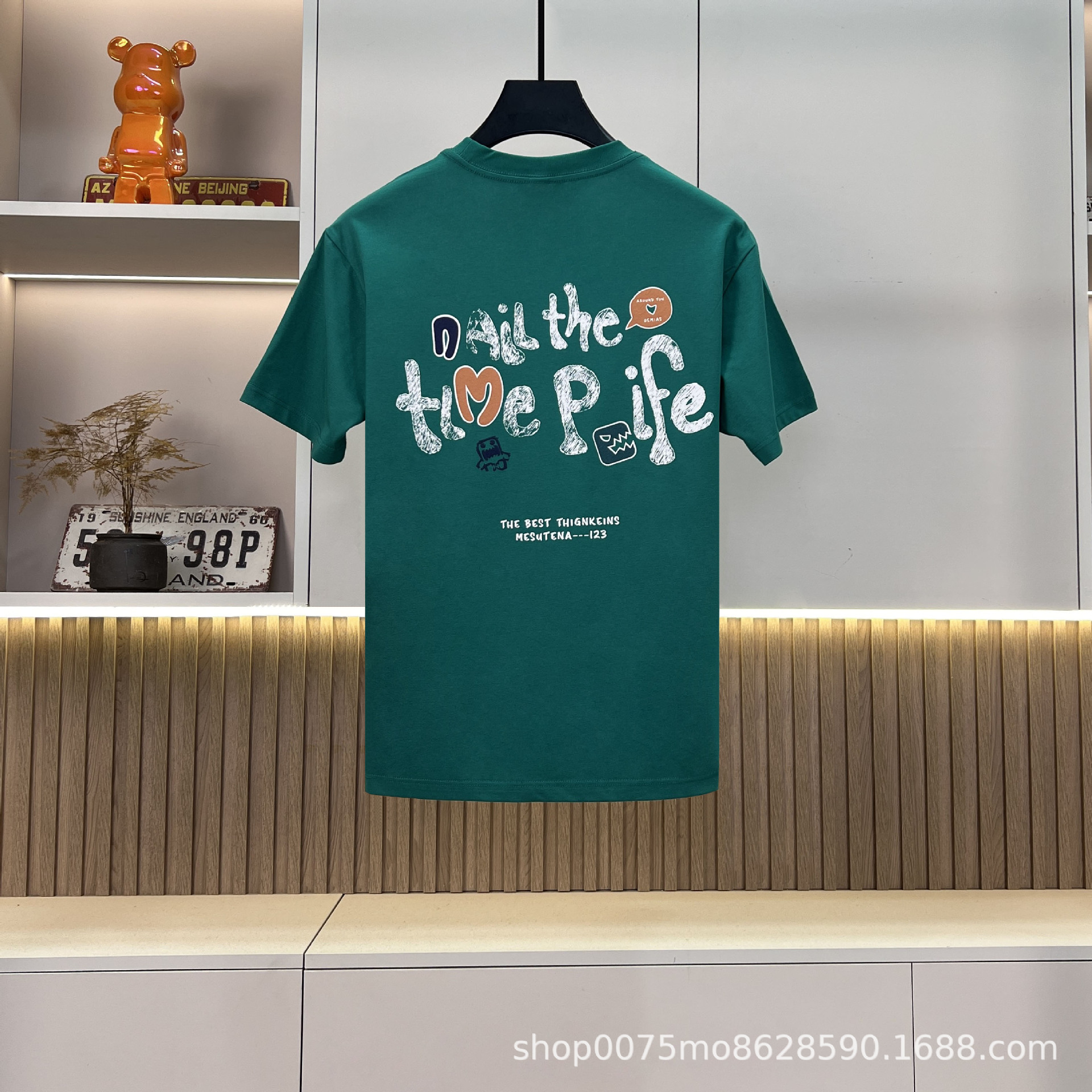 夏季新款短袖搞怪卡通印花工艺男士百搭修身圆领T恤【YH2029505】详情5