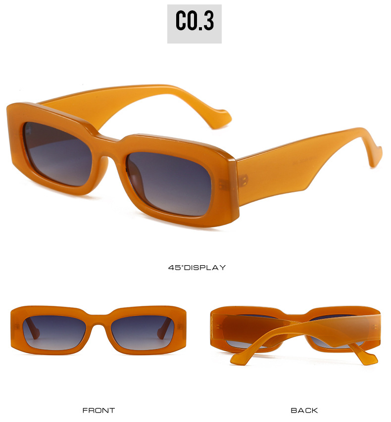 2024跨境新款简约方形太阳镜 欧美时尚品牌CU家爆款矩形百搭墨镜详情9