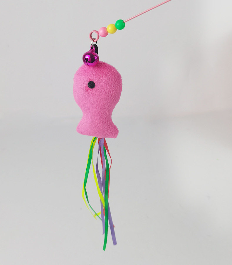 Simulated little fish cat teaser, plastic handle, cat interactive self-entertainment toy, pet supplies, toy cat teaser pic 9