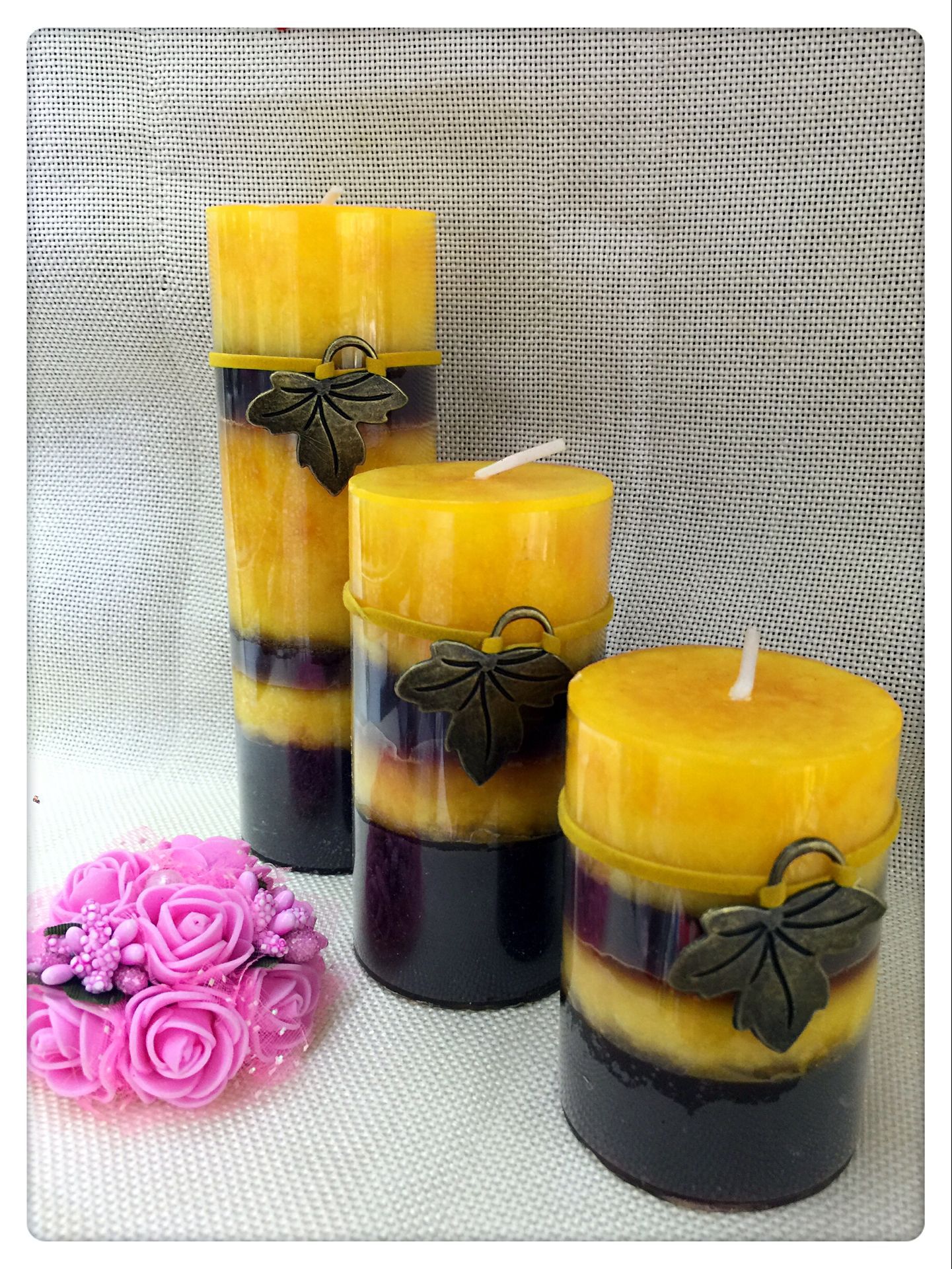 Classic column wax scented candles, deodorizing smoking candles, European-style lighting, Western restaurant cylindrical candles pic 3