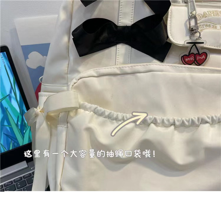 日系ins书包初中高中女生大学生高颜值双肩包蝴蝶结背包2023新款详情9