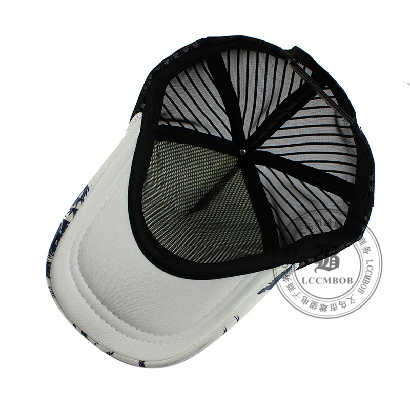 Korean hip-hop street dance style coconut tree printed net hat, sponge hat, outdoor baseball cap, baseball cap pic 8