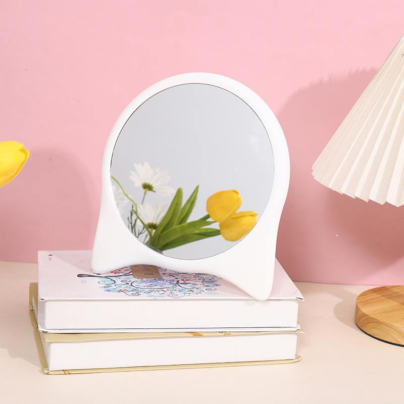 新款简约化妆镜可爱卡通学生宿舍直立化妆镜创意桌面摆件详情3