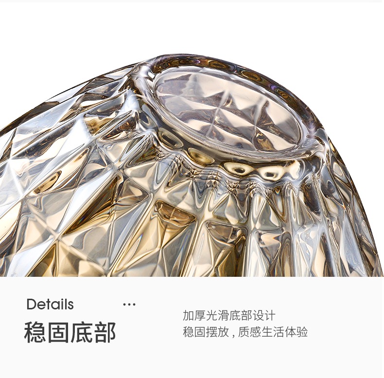 宇行玻璃水晶玻璃果盘米饭碗沙拉甜品碗透明碗圆形碗凉菜小吃水果酒吧果斗详情20