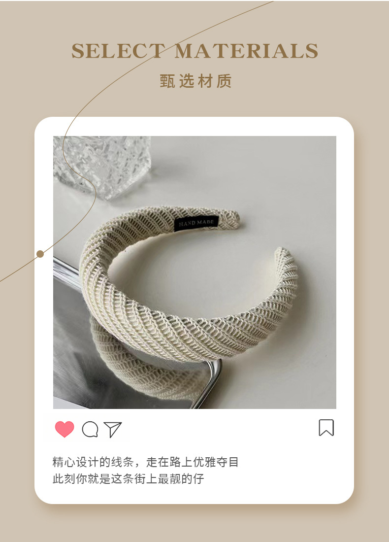 Wholesale of Korean autumn and winter retro candy-colored woolen high head top pressure hair bands, simple hair bands and pressure hair clips pic 3