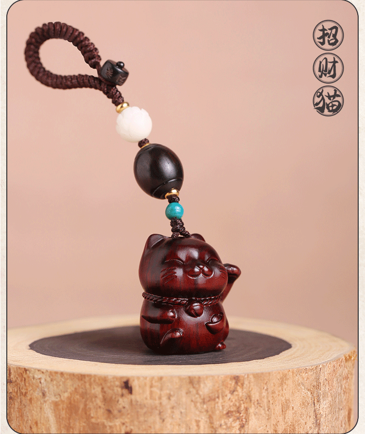 Creative, personalized and cute ebony keychain pendant, plush cat, creative small gift, car key pendant pic 6