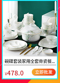 碗碟家用全套北欧轻奢骨瓷餐具套装景德镇陶瓷碗组合礼品批发详情8
