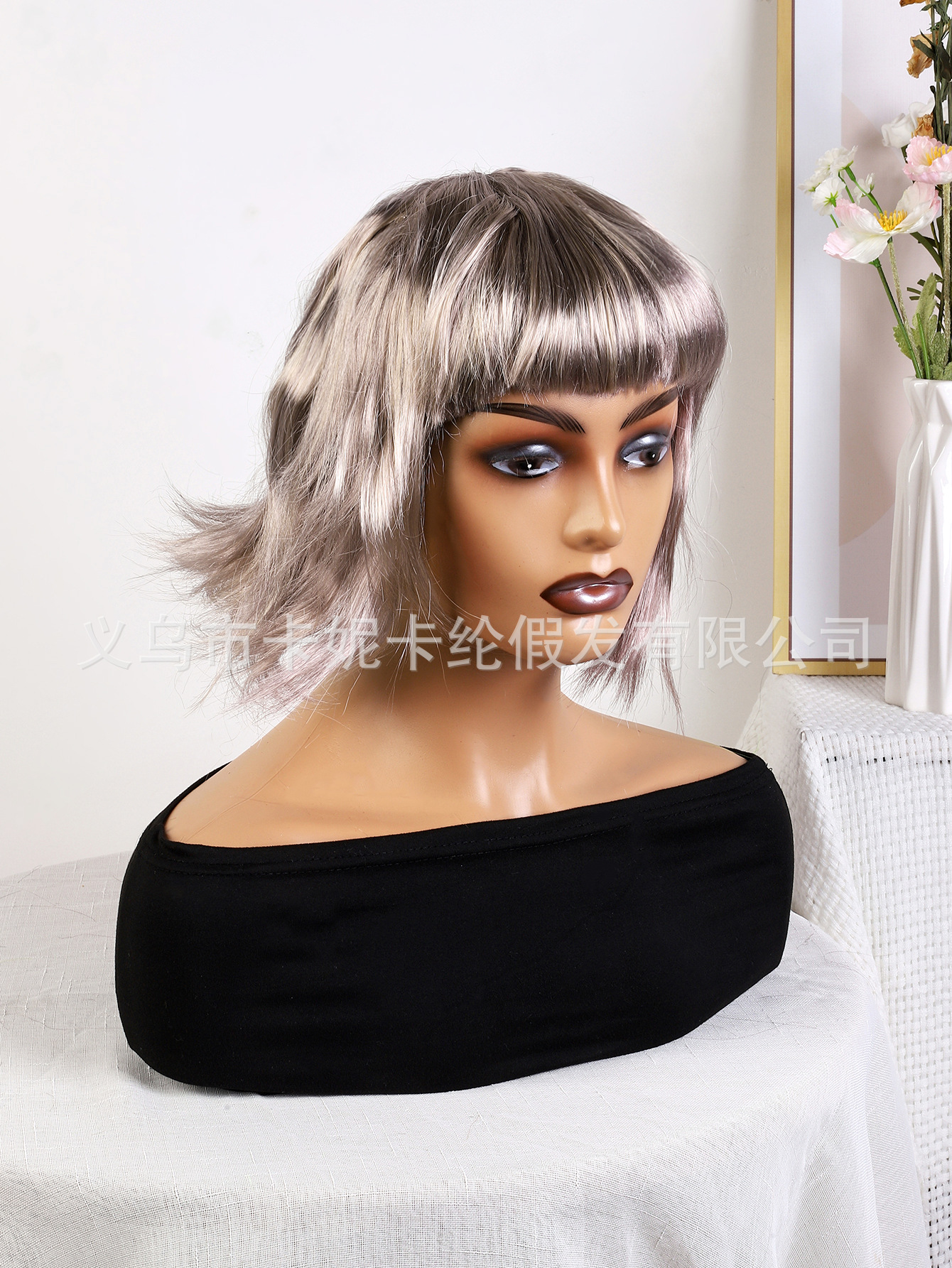 Nueva peluca de dama de estilo europeo y americano peluca de bobo corte de cara simulación pelo de estudiante cabello de mujer peluca pic 6