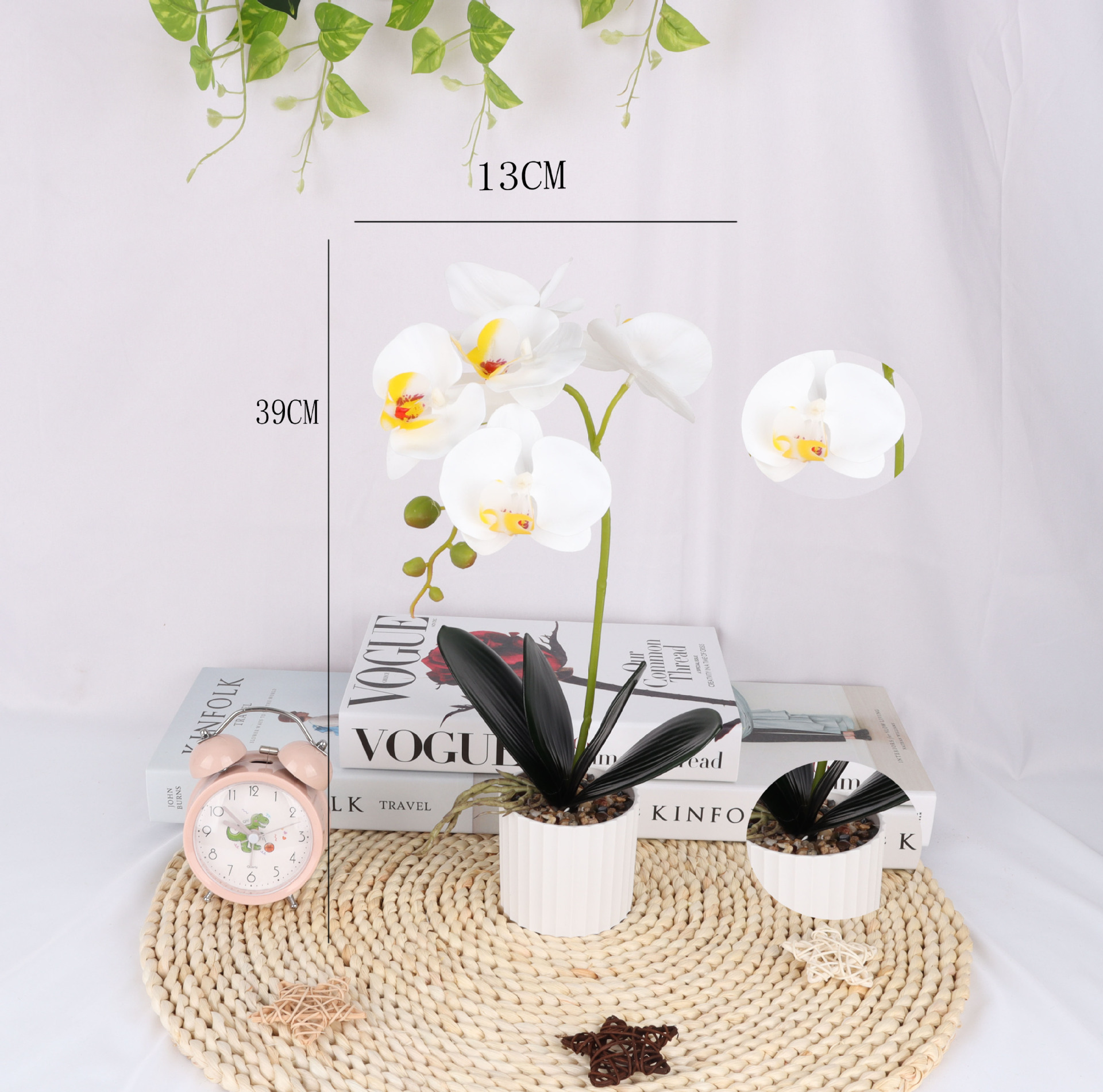 5-head artificial Phalaenopsis potted plants/artificial flower bonsai/artificial flower creative indoor small ornaments/Amazon manufacturer pic 5