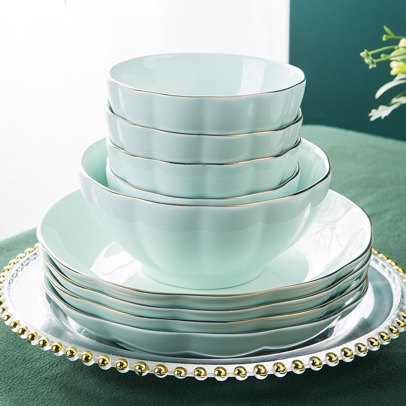 Jingdezhen Ceramic Tableware gift Box set: Japanese-style simple household bowls, plates, chopsticks, instant noodle bowls, soup bowls, ceramic bowls pic 9