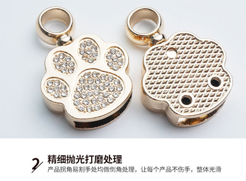 DIY新款带钻熊掌钥匙扣金属五金配件个性创意礼品汽车钥匙链挂件详情8