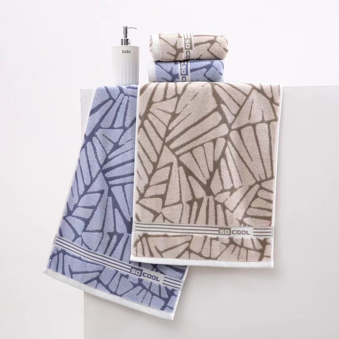 Guochao ting long 7030 geometric source factory toalla al por mayor jacquard engrosamiento suave toalla una pieza de reemplazo de cabello puede ser impreso LOGO toalla absorbente pic 5