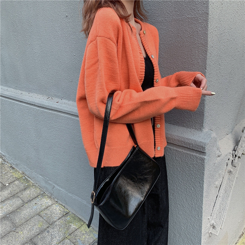 秋冬2021新款韩版宽松百搭毛衣外套女外搭短款针织开衫内搭上衣潮详情19