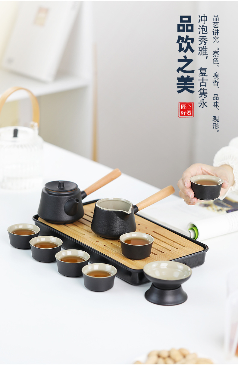 Wholesale travel tea sets, tea trays, household Gongfu tea sets, outdoor portable teapots, ceramic New Year gifts pic 15